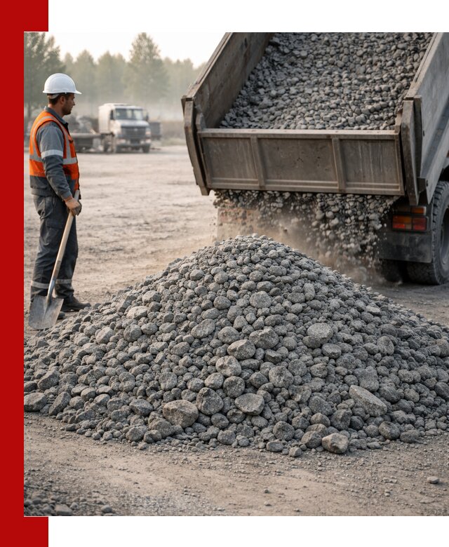 Гранитный щебень фракции 100–201 для строительства в Дивногорске