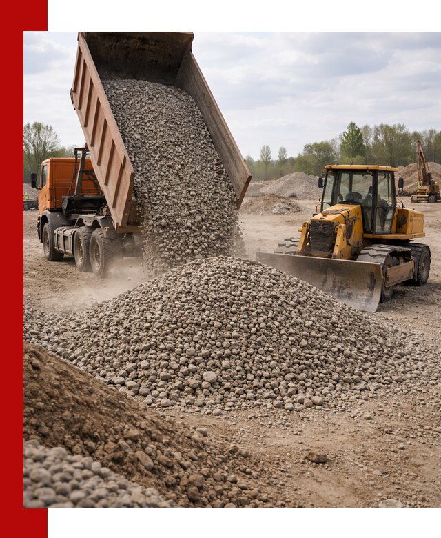 Доставка гравийного щебня фракции 40-70 в Дивногорске
