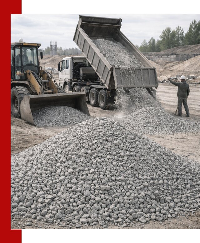 Доставка известнякового щебня фр. 5–20 в Дивногорске