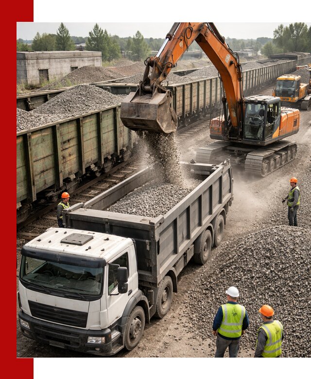 Железнодорожный щебень фракция 25–60 для поставок в Дивногорске