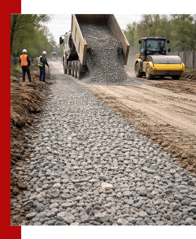 Доставка щебня для отсыпки дорог в Дивногорске высокого качества