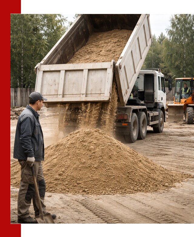 Доставка и продажа песка с разгрузкой в Дивногорске