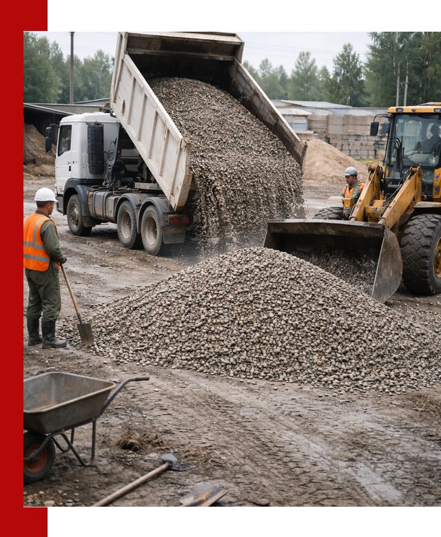 Мытый гравий с доставкой в Дивногорске от карьера до участка