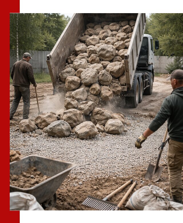 Доставка и укладка булыжника в Дивногорске