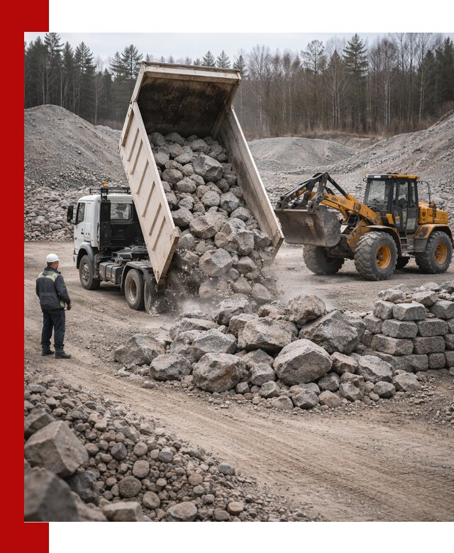 Доставка и продажа бутового гранитного камня в Дивногорске