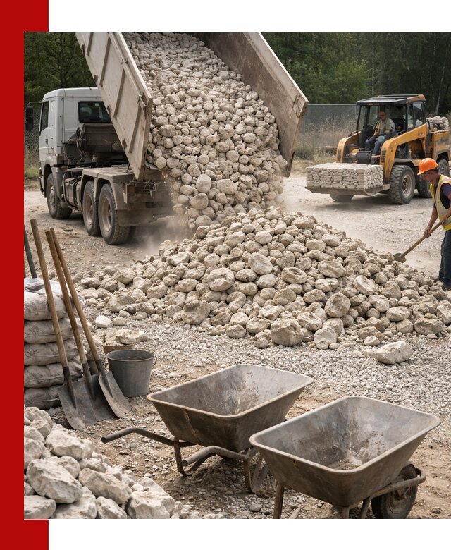 Доставка и продажа бутового известнякового камня в Дивногорске