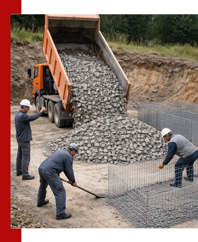 Камень для габионов с доставкой в Дивногорске быстро и надёжно