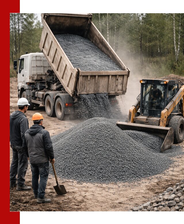 Гранитный отсев 0-5 с доставкой и разгрузкой в Дивногорске