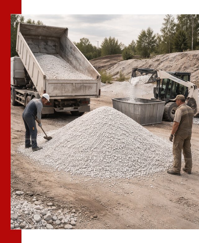 Доставка и продажа белой мраморной крошки в Дивногорске