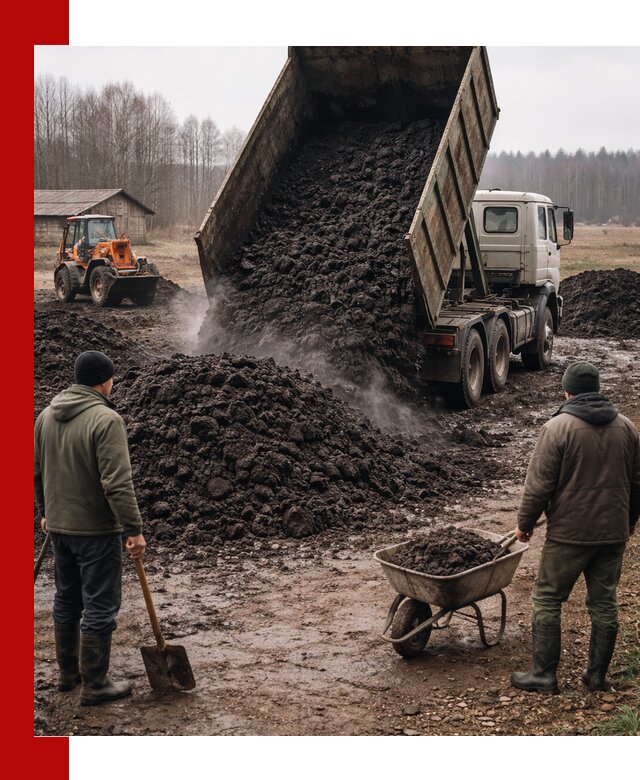 Доставка низинного торфа с разгрузкой и доставкой в Дивногорске