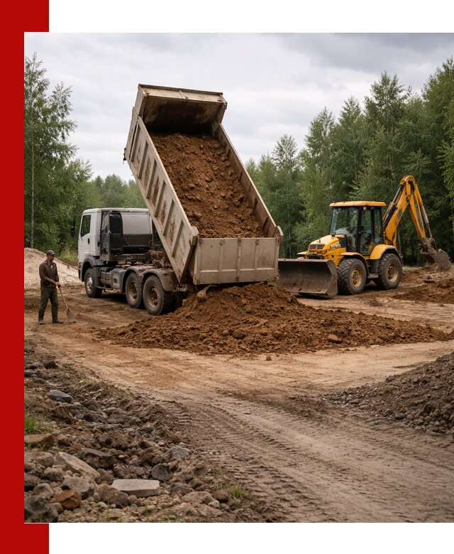 Доставка суглинка самосвалами в Дивногорске подсыпка и планировка