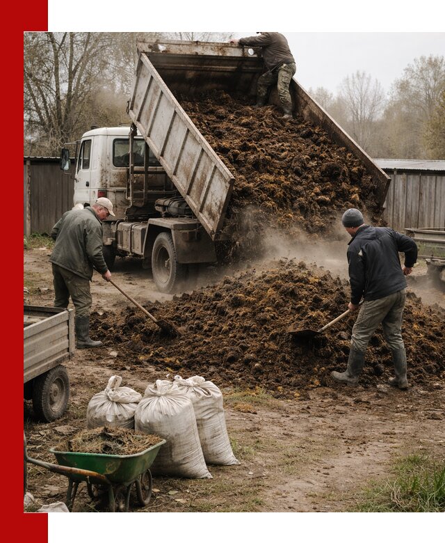 Доставка коровьего навоза самосвалом в Дивногорске