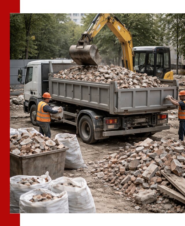 Вывоз строительного мусора в Дивногорске с самосвалами и контейнерами